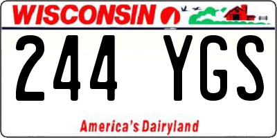 WI license plate 244YGS