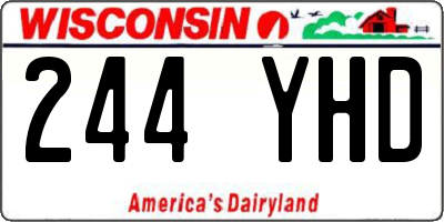 WI license plate 244YHD