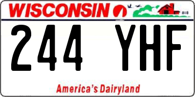 WI license plate 244YHF