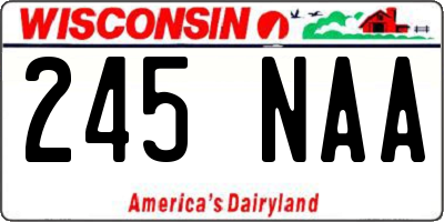 WI license plate 245NAA