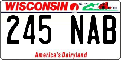 WI license plate 245NAB