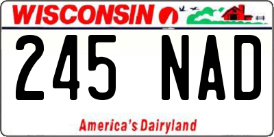 WI license plate 245NAD