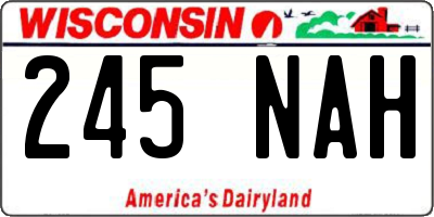 WI license plate 245NAH