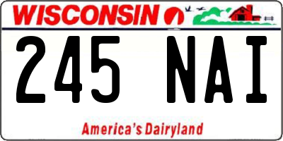 WI license plate 245NAI