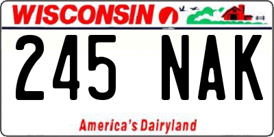 WI license plate 245NAK