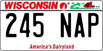 WI license plate 245NAP