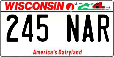 WI license plate 245NAR