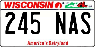 WI license plate 245NAS