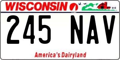 WI license plate 245NAV