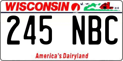 WI license plate 245NBC
