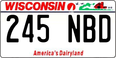 WI license plate 245NBD