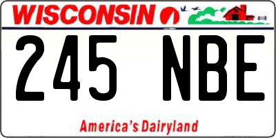 WI license plate 245NBE