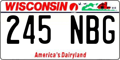 WI license plate 245NBG