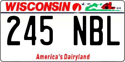 WI license plate 245NBL