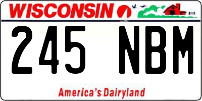 WI license plate 245NBM