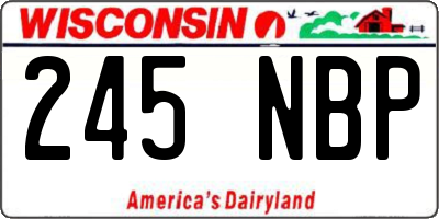 WI license plate 245NBP