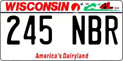 WI license plate 245NBR