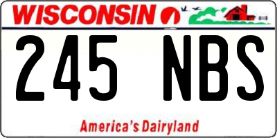 WI license plate 245NBS