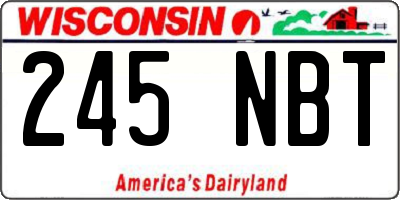 WI license plate 245NBT