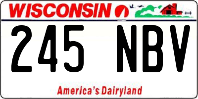 WI license plate 245NBV