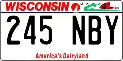 WI license plate 245NBY
