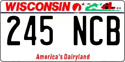 WI license plate 245NCB