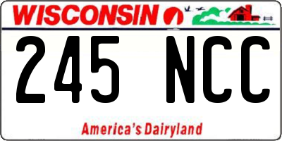 WI license plate 245NCC