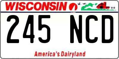 WI license plate 245NCD