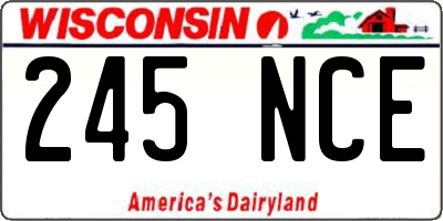 WI license plate 245NCE
