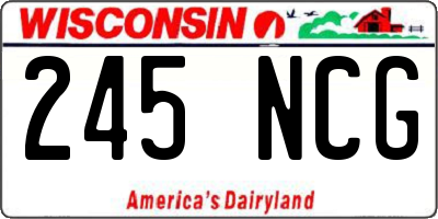 WI license plate 245NCG