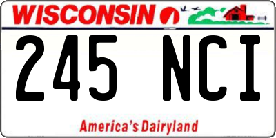 WI license plate 245NCI