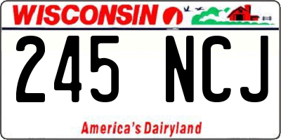 WI license plate 245NCJ