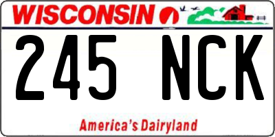 WI license plate 245NCK