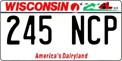 WI license plate 245NCP