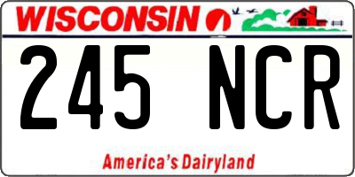 WI license plate 245NCR