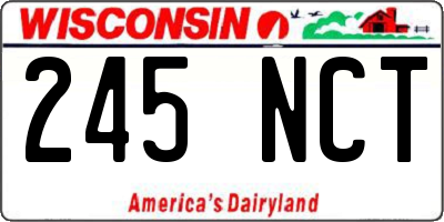 WI license plate 245NCT