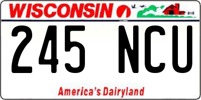 WI license plate 245NCU