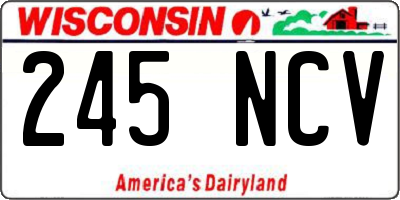 WI license plate 245NCV