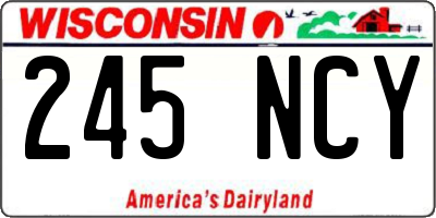 WI license plate 245NCY