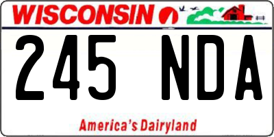 WI license plate 245NDA
