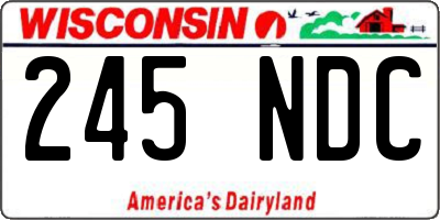 WI license plate 245NDC
