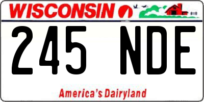 WI license plate 245NDE