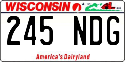 WI license plate 245NDG