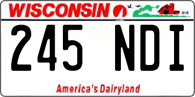 WI license plate 245NDI