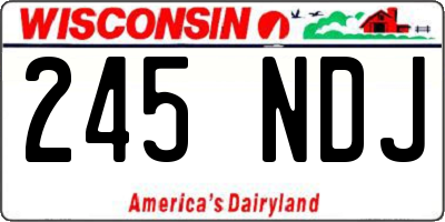 WI license plate 245NDJ