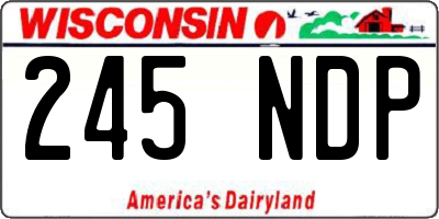 WI license plate 245NDP