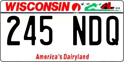 WI license plate 245NDQ