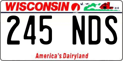 WI license plate 245NDS
