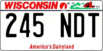 WI license plate 245NDT