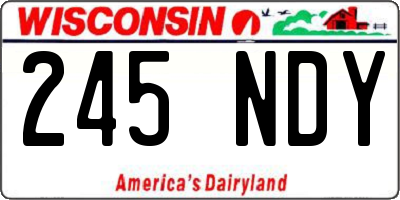 WI license plate 245NDY